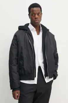 Versace Jeans Couture geaca barbati, culoarea negru, de tranzitie, oversize, 77GAU401 CQD46 imagine