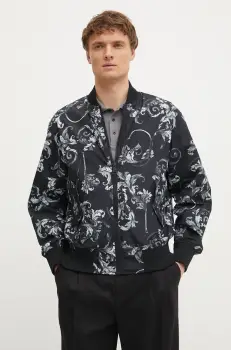 Versace Jeans Couture geaca bomber cu doua fete culoarea negru, de tranzitie, 78GASD07 CQD92 imagine