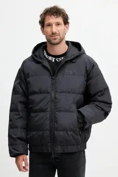 Versace Jeans Couture geaca de puf culoarea negru, de tranzitie, oversize, 79GAUD17 CQ22D imagine