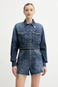 Versace Jeans Couture geaca din denim culoarea bleumarin, de tranzitie, 78HAS45G DS025LF1 imagine