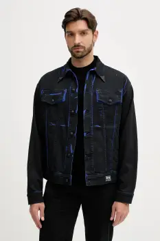 Versace Jeans Couture geaca jeans culoarea negru, de tranzitie, 79GAS40B EW015D29 imagine