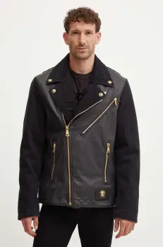 Versace Jeans Couture geaca ramones barbati, culoarea negru, de tranzitie, 77GAS4M4 DW012SW0 imagine