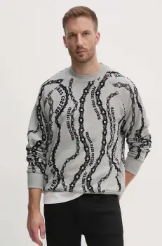 Versace Jeans Couture hanorac de bumbac barbati, culoarea gri, modelator, 77GAI3X0 FS176 imagine