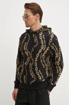 Versace Jeans Couture hanorac de bumbac barbati, culoarea negru, cu gluga, modelator, 77GAI3H0 FS160 imagine