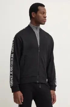Versace Jeans Couture hanorac de bumbac barbati, culoarea negru, cu imprimeu, 77GAIC02 CF02C imagine