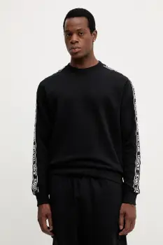 Versace Jeans Couture hanorac de bumbac culoarea negru, cu imprimeu, 79GAIC02 CF02C imagine