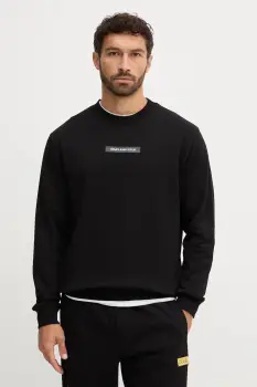 Versace Jeans Couture hanorac de bumbac culoarea negru, cu imprimeu, 79GAIT02 CF01T imagine