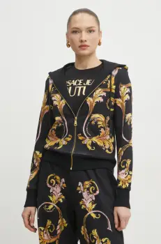 Versace Jeans Couture hanorac de bumbac femei, culoarea negru, cu gluga, modelator, 78HAI3P6 FS192 imagine