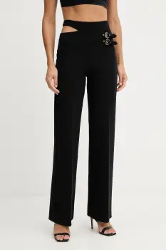 Versace Jeans Couture pantaloni culoarea negru, drept, high waist, 79HAA100 N0356 imagine