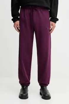 Versace Jeans Couture pantaloni de trening din bumbac culoarea bordo, uni, 79GAAT07 CF01T imagine