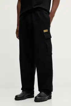 Versace Jeans Couture pantaloni de trening din bumbac culoarea negru, uni, 79GAAT08 CF01T imagine