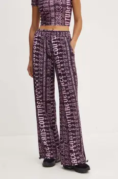 Versace Jeans Couture pantaloni de trening din bumbac culoarea violet, modelator, 77HAA320 FS172 imagine