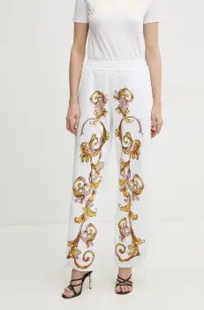 Versace Jeans Couture pantaloni de trening din bumbac femei, culoarea alb, modelator, 78HAA3P0 FS194 imagine