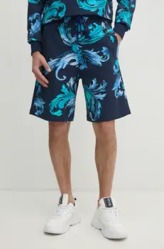 Versace Jeans Couture pantaloni scurti din bumbac barbati, culoarea albastru marin, 78GAD3B0 FS190 imagine