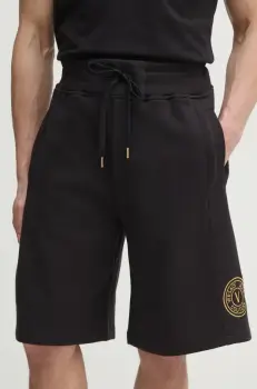 Versace Jeans Couture pantaloni scurti din bumbac barbati, culoarea negru, 78GADT00 CF01T imagine