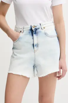 Versace Jeans Couture pantaloni scurti jeans uni, high waist, 78HAD51R DW063RS5 imagine