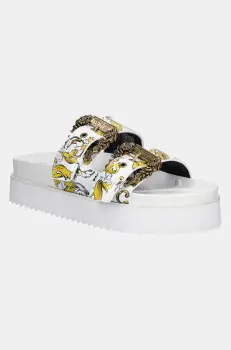 Versace Jeans Couture papuci femei, culoarea alb, cu platforma, 78VA3SM1 ZS366 G03 imagine