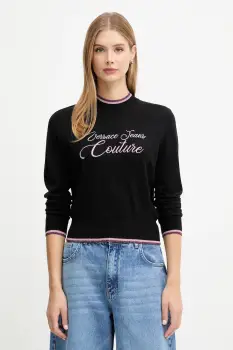 Versace Jeans Couture pulover de lana culoarea negru, light, 79HAFM20 CMH62 imagine