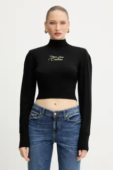 Versace Jeans Couture pulover din amestec de lana culoarea negru, light, cu turtleneck, 79HAFMH8 CMH62 imagine
