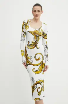 Versace Jeans Couture rochie culoarea alb, mini, mulata, 78HAO920 JS471 imagine