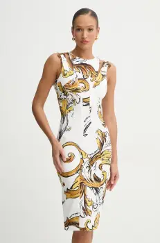 Versace Jeans Couture rochie culoarea alb, mini, mulata, 78HAO9B3 NS636 imagine