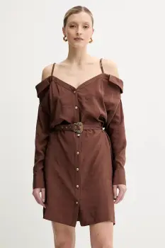 Versace Jeans Couture rochie culoarea maro, mini, drept, 78HAO911 N0433 imagine