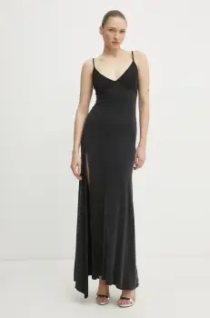 Versace Jeans Couture rochie culoarea negru, maxi, drept, 78HAO900 J0190 imagine