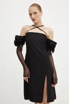 Versace Jeans Couture rochie culoarea negru, mini, drept, 77HAO928 N0230 imagine