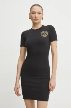 Versace Jeans Couture rochie culoarea negru, mini, drept, 78HAOT00 CJ03T imagine