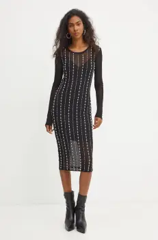 Versace Jeans Couture rochie culoarea negru, mini, mulata, 77HAO920 CJM01 imagine