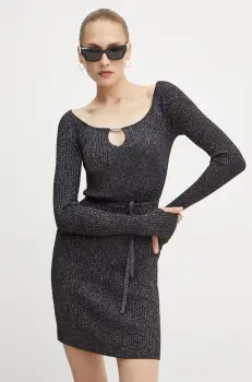 Versace Jeans Couture rochie culoarea negru, mini, mulata, 77HAOM23 CM60H imagine