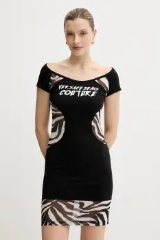 Versace Jeans Couture rochie culoarea negru, mini, mulata, 78HAO9A6 J0020 imagine