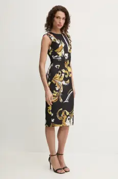 Versace Jeans Couture rochie culoarea negru, mini, mulata, 78HAO9B3 NS636 imagine