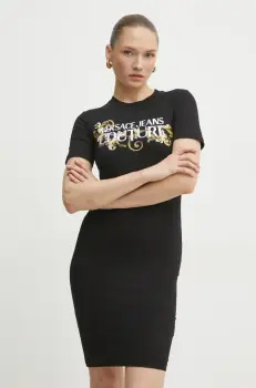 Versace Jeans Couture rochie culoarea negru, mini, mulata, 78HAOC06 CJ02C imagine