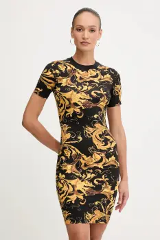 Versace Jeans Couture rochie culoarea negru, mini, mulata, 79HAO939 JS504 imagine