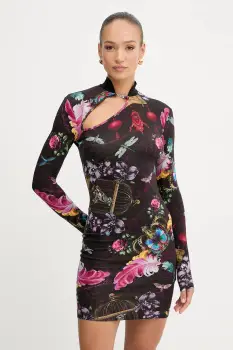 Versace Jeans Couture rochie culoarea negru, mini, mulata, 79HAO971 JS519 imagine