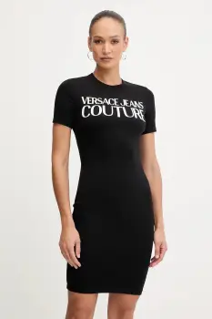 Versace Jeans Couture rochie culoarea negru, mini, mulata, 79HAOE05 CJ02E imagine