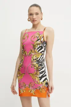 Versace Jeans Couture rochie culoarea roz, mini, evazati, 78HAO9P7 NS651 imagine
