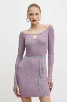 Versace Jeans Couture rochie culoarea roz, mini, mulata, 77HAOM23 CM60H imagine