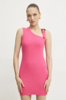 Versace Jeans Couture rochie culoarea roz, mini, mulata, 78HAO9A3 J0004 imagine