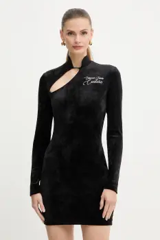 Versace Jeans Couture rochie de catifea culoarea negru, mini, mulata, 79HAO9A1 J0241 imagine