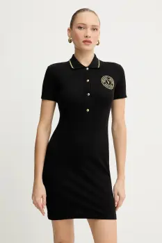 Versace Jeans Couture rochie din bumbac culoarea negru, mini, drept, 79HAOT01 CJ01T imagine