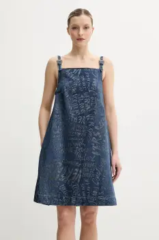 Versace Jeans Couture rochie jeans culoarea bleumarin, mini, oversize, 78HAO95G DS025LF1 imagine