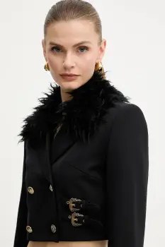 Versace Jeans Couture sacou culoarea negru, cu doua randuri de nasturi, uni, 79HAQ700 N0356 imagine