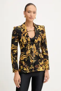 Versace Jeans Couture sacou culoarea negru, un singur rand de nasturi, cu imprimeu, 79HAQ703 NS565 imagine