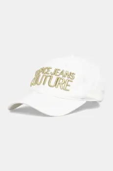 Versace Jeans Couture sapca de baseball din bumbac barbati, culoarea alb, cu imprimeu, 78GAZK32 ZG365 imagine