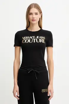 Versace Jeans Couture tricou culoarea negru, 79HAHT02 CJ03T imagine