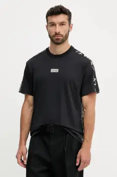 Versace Jeans Couture tricou din bumbac culoarea negru, cu imprimeu, 79GAH617 JS515 imagine