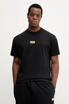 Versace Jeans Couture tricou din bumbac culoarea negru, cu imprimeu, 79GAHT08 CJ00T imagine