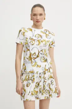 Versace Jeans Couture tricou femei, culoarea alb, 78HAH613 JS458 imagine